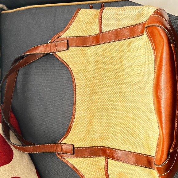 St John's Bay Gabby Shopper Straw Tweed Handbag Purse - Picture 5 of 5